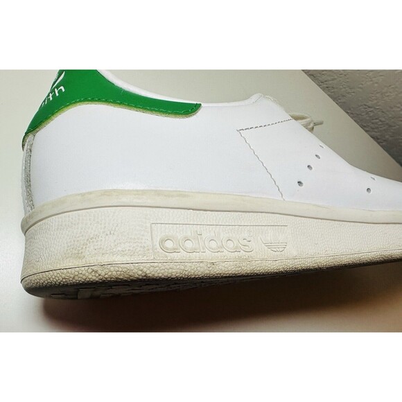 Adidas Stan Smith White Green Leather Low Top Sneakers Shoes Women's 8.5 - Picture 9 of 16